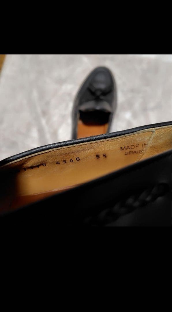 ブラック タッセルローファー レザー