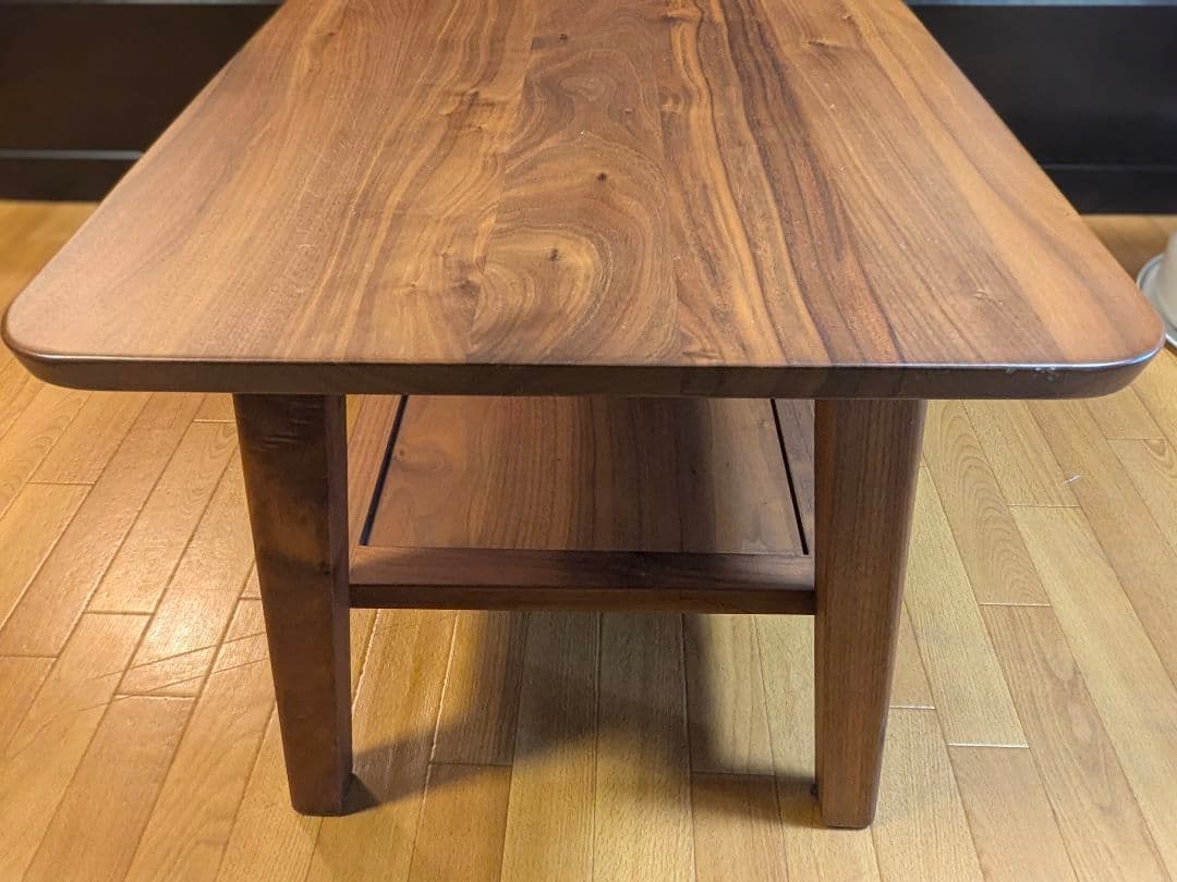 BRUNO 天然木センターテーブル 95サイズ /ウォールナット/引出し付き