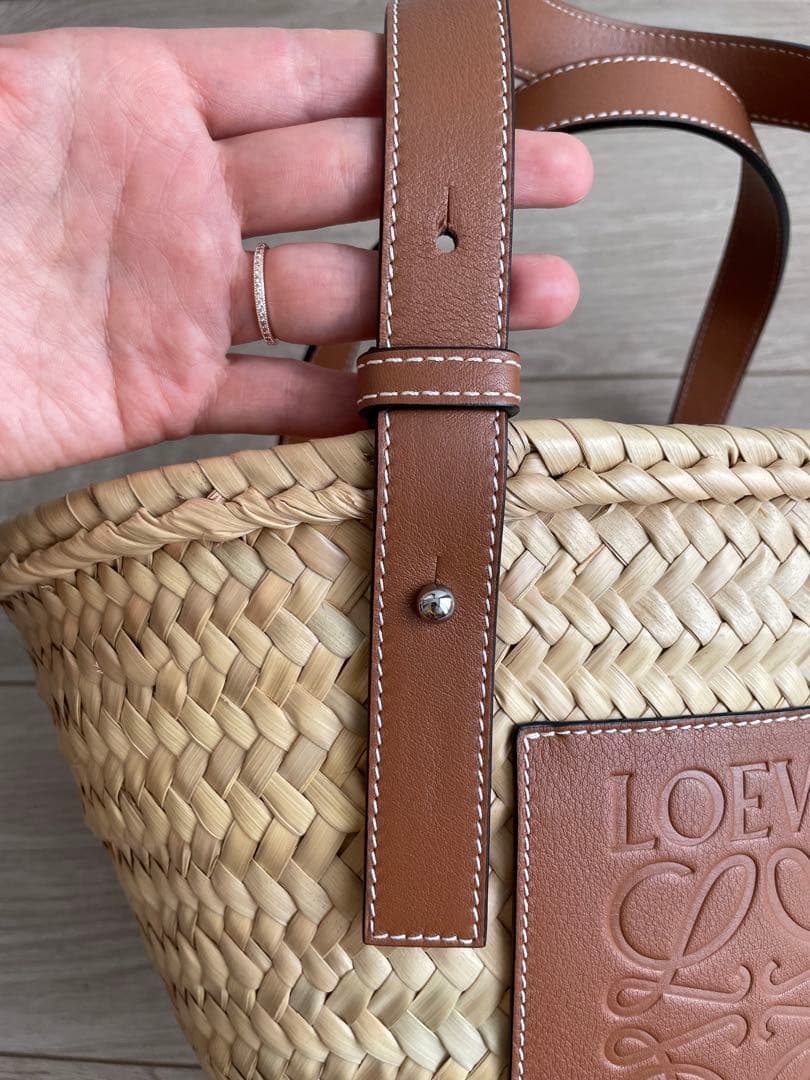 LOEWE スモール　かごバッグ ナチュラル/ブラウン