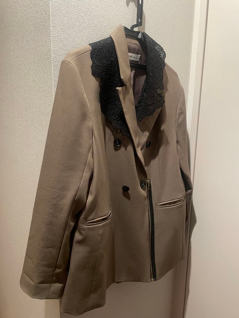 エイミーロウ eimee lawレースカラー ジップダブルジャケット