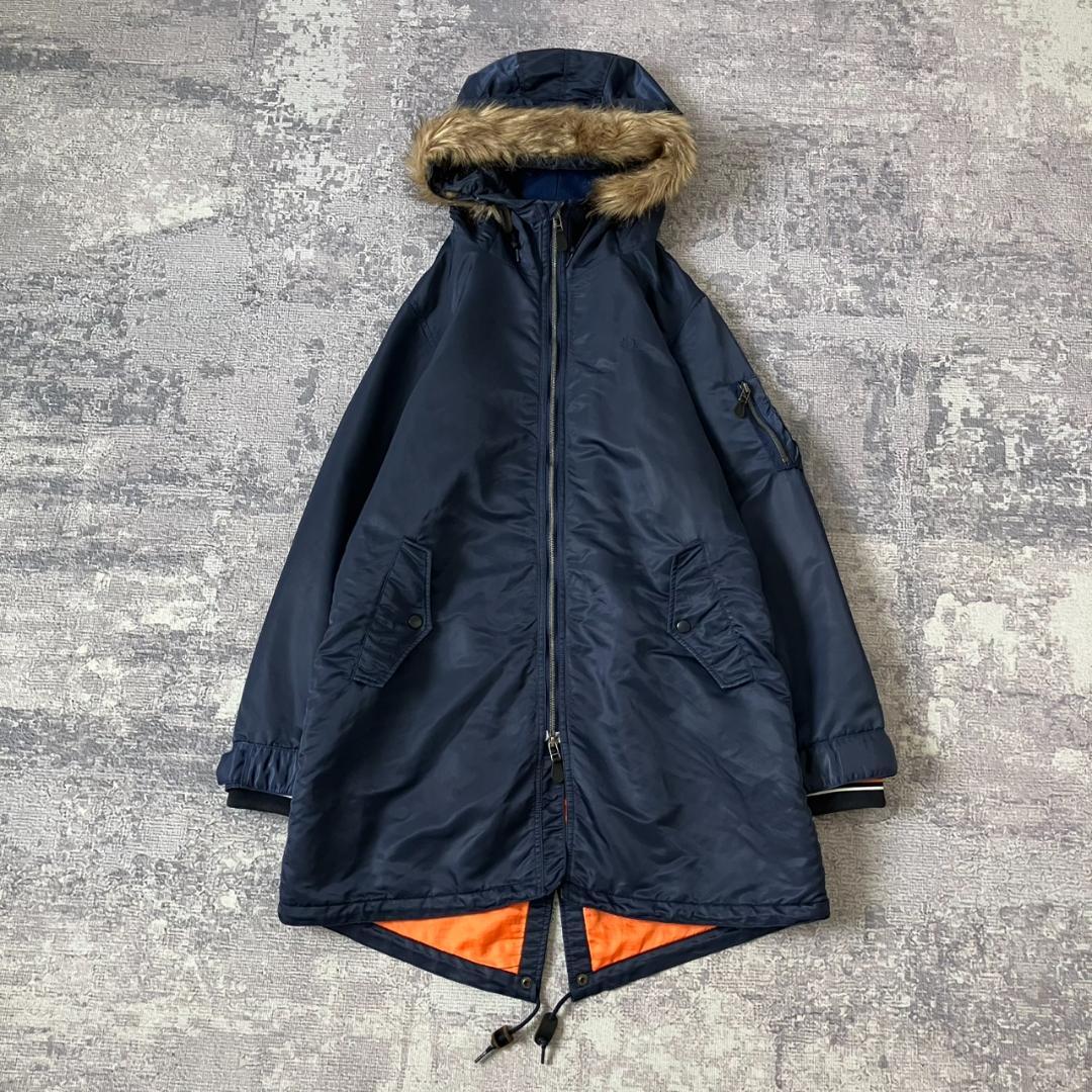 【美品】フレッドペリー モッズコート ファー取り外し可能 2WAY ネイビー M