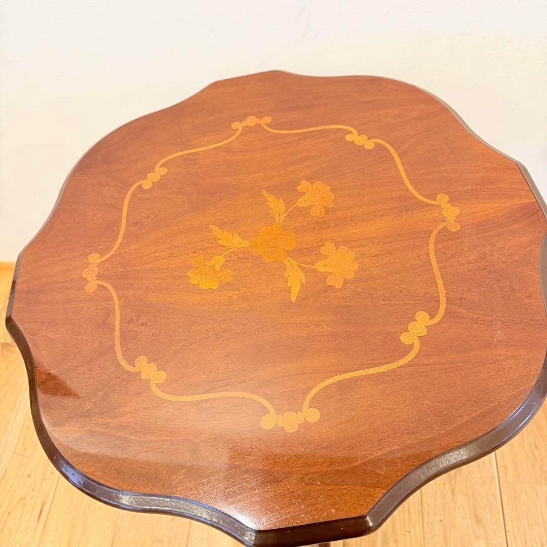 イタリア製 象嵌 猫脚 サイドテーブル コーヒーテーブル 家具 机 アンティーク