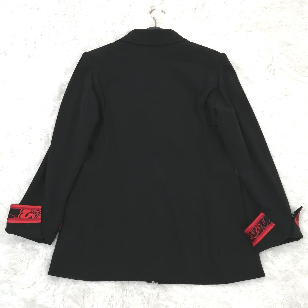 極美品✨ レオナール　ジャケット　トリム　44　大きいサイズ　裏地総柄　上品