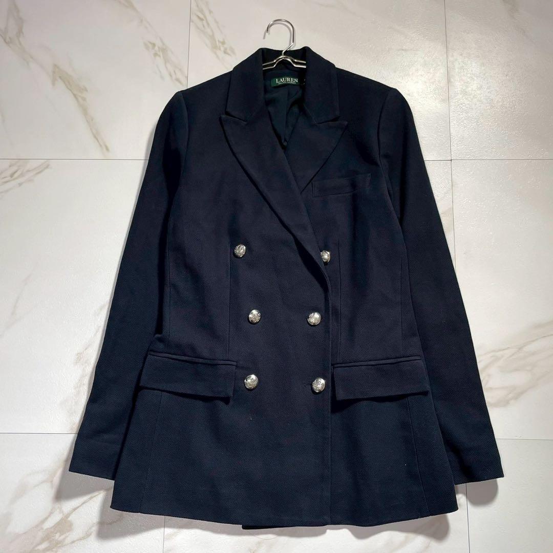 サイズ6✨ローレンラルフローレン 紺ブレ テーラードジャケット ダブル 銀ボタン