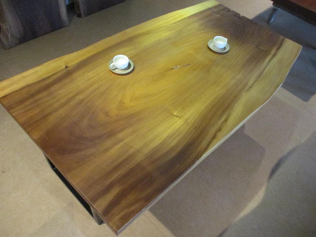 J-0025■　モンキーポッド　テーブル　ローテーブル　ダイニング　座卓　一枚板