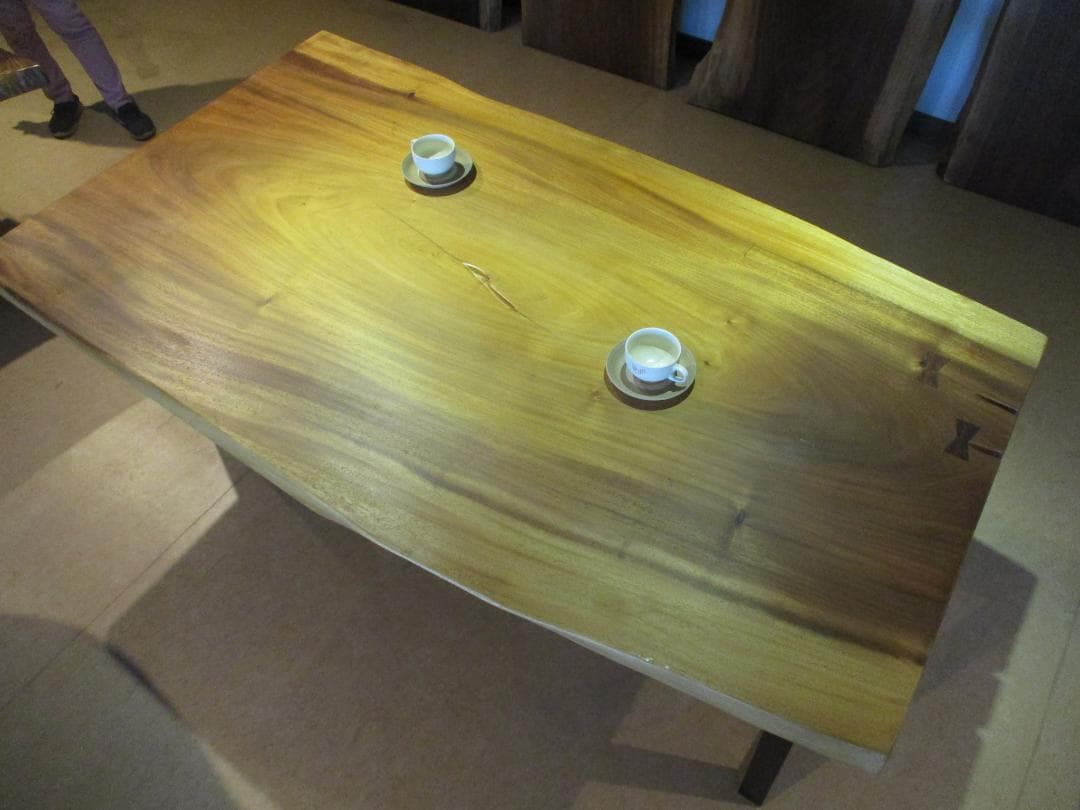 J-0025■　モンキーポッド　テーブル　ローテーブル　ダイニング　座卓　一枚板