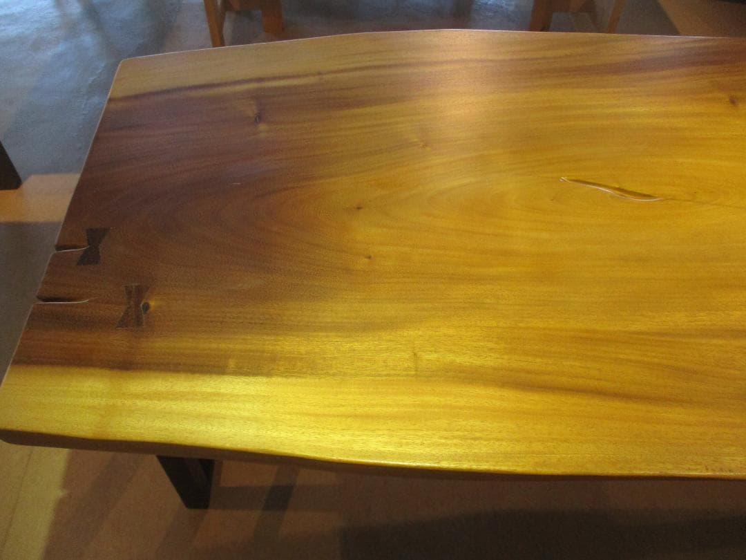 J-0025■　モンキーポッド　テーブル　ローテーブル　ダイニング　座卓　一枚板