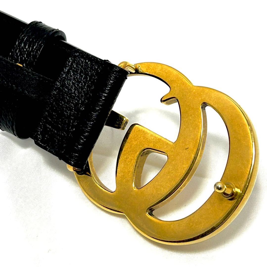 グッチ アディダス コラボ 限定 GGマーモント レザーベルト ブラック 黒色