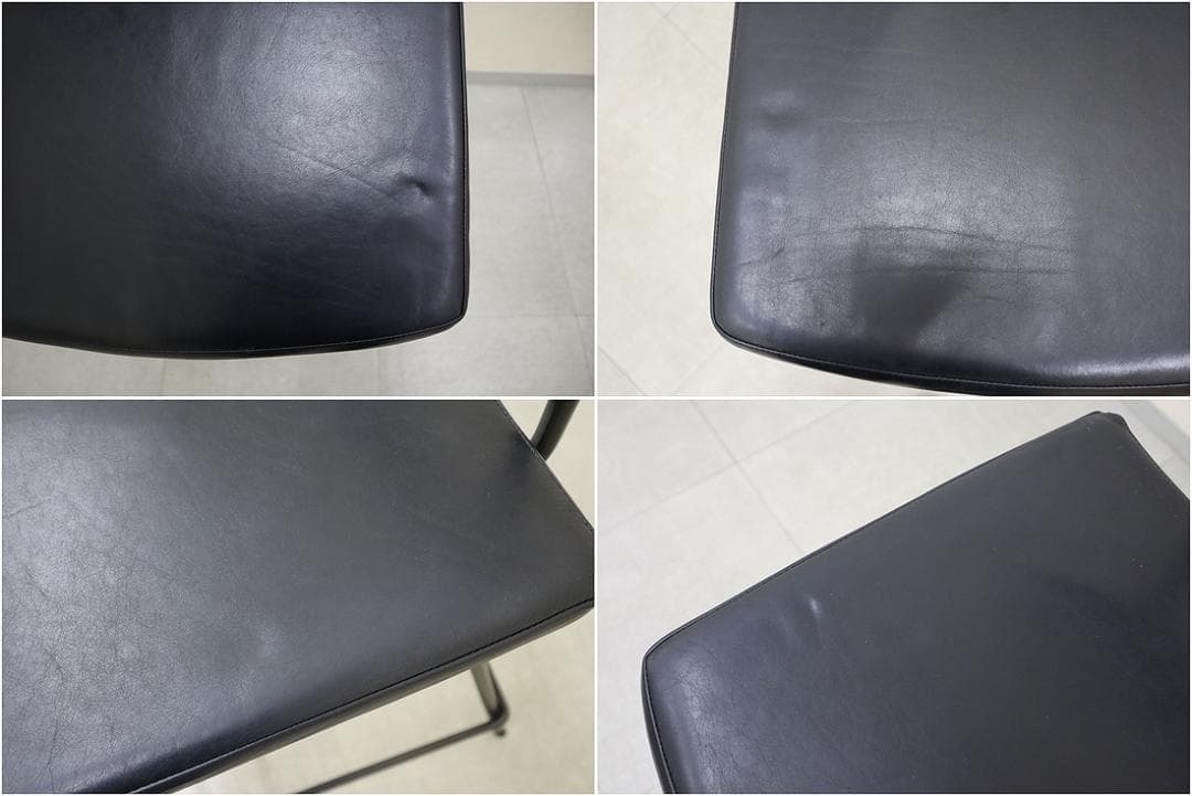 A1 スクエアルーツ SOLI カウンター チェア 椅子 オーク 革 スツール