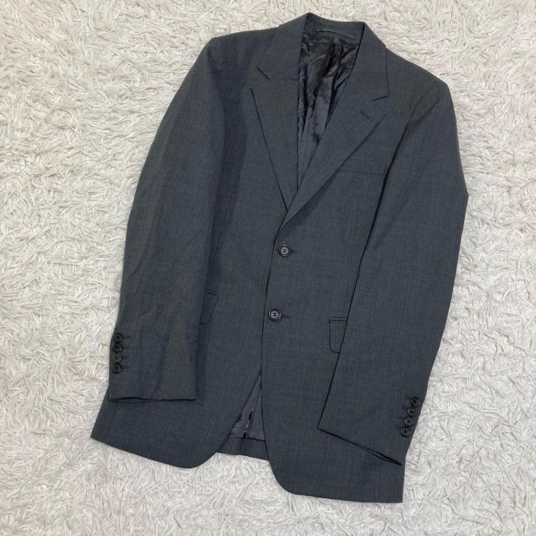 13272✨プラダ スーツ セットアップ ウール100% グレーストライプ 44