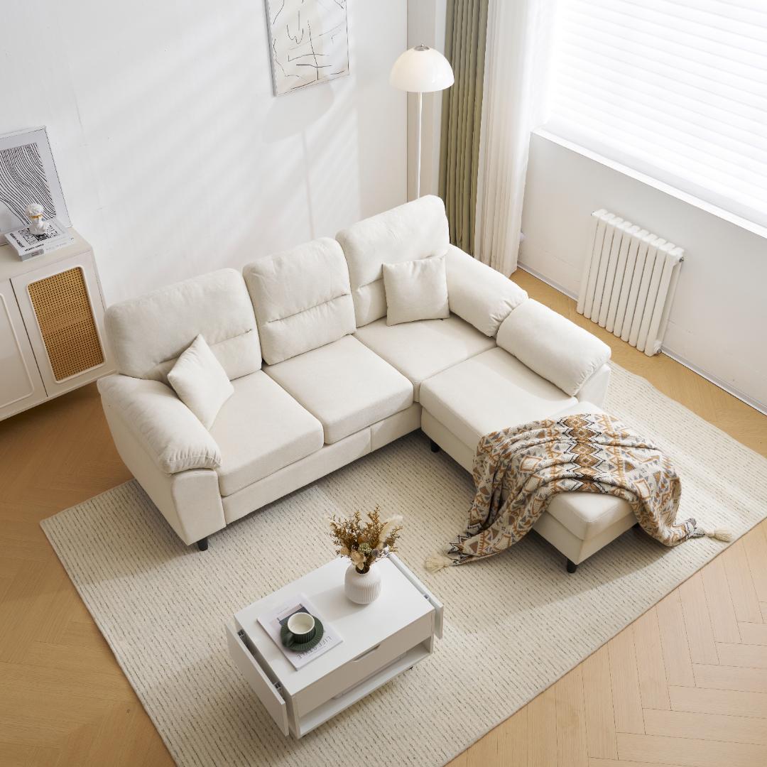 ソファ ソファーセット 5人掛け肘付き コーナー ローソファセット WHITE