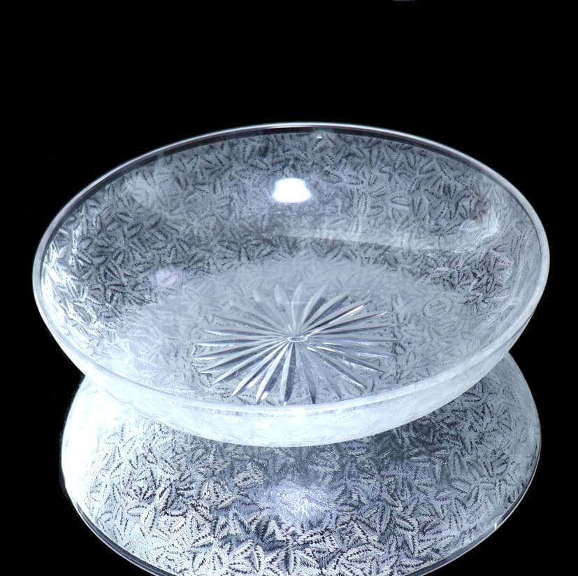 オールド・バカラ 1900年頃 アシッドエッチング 大型 切子鉢 ボウル