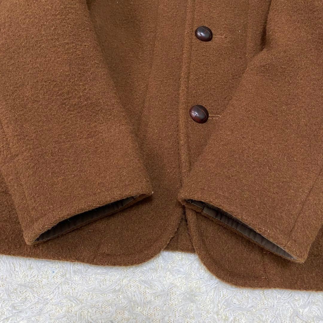 【美品】ダントン　ウールモッサ　ショールカラージャケット　ブラウン　40