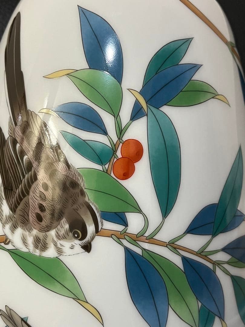 香蘭社 最高級 野鳥 花瓶