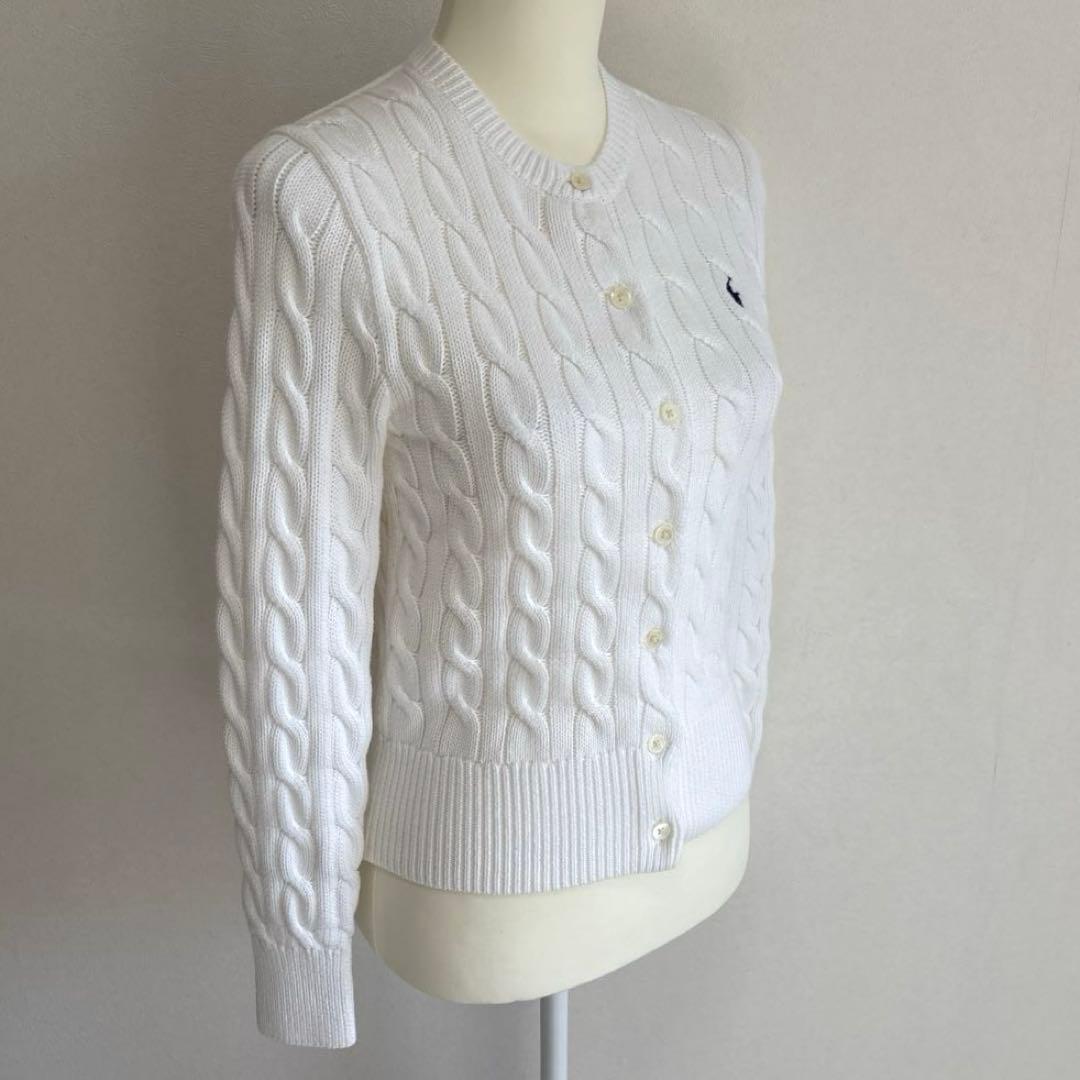 【美品】 ポロラルフローレン コットン ケーブルニット カーディガン