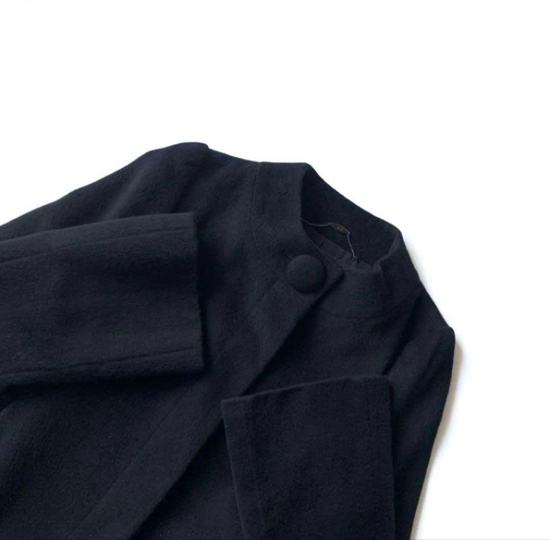 【ほぼ新品‼️藤井毛織　アンゴラ】エフデ　ショートコート　ハーフコート　ブラック