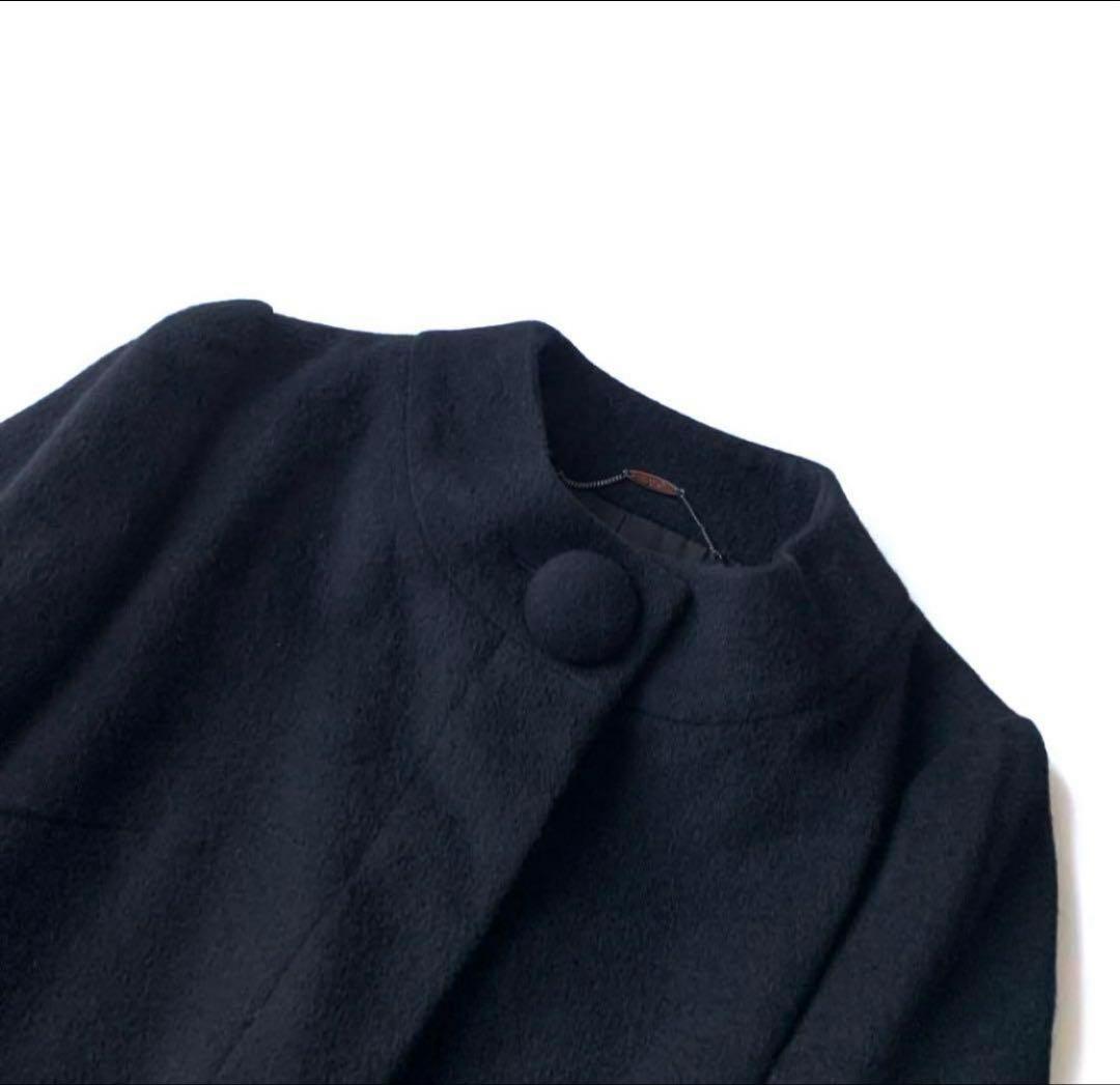 【ほぼ新品‼️藤井毛織　アンゴラ】エフデ　ショートコート　ハーフコート　ブラック