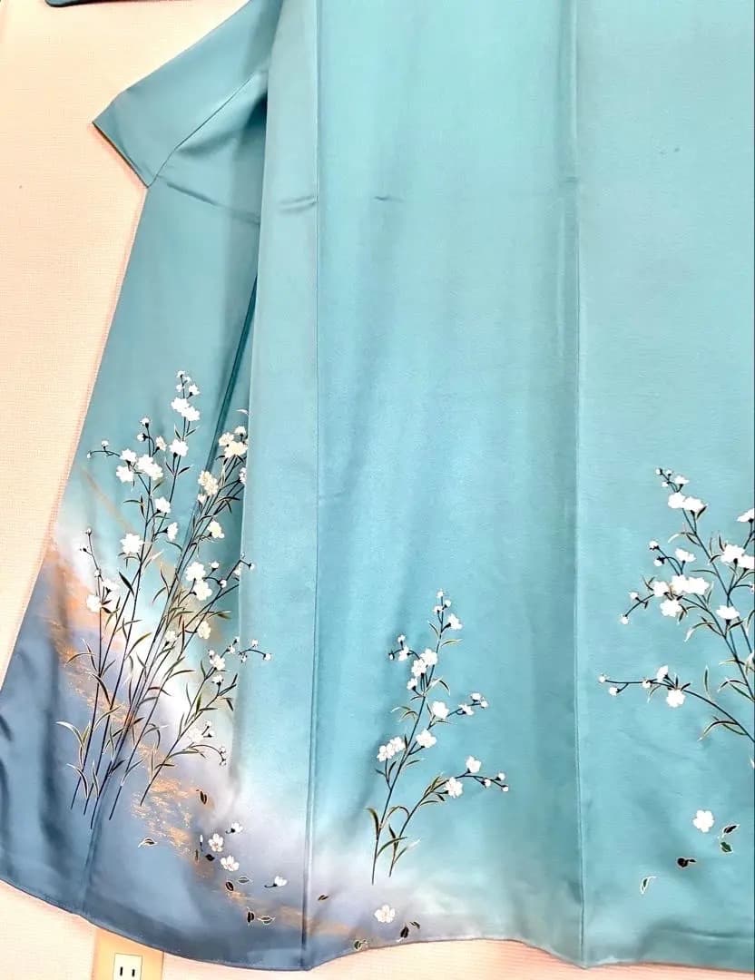 美品 正絹訪問着 落ち着いた寒色系 聡明なお色柄 祝宴 ご披露宴 ご卒業ご入学式