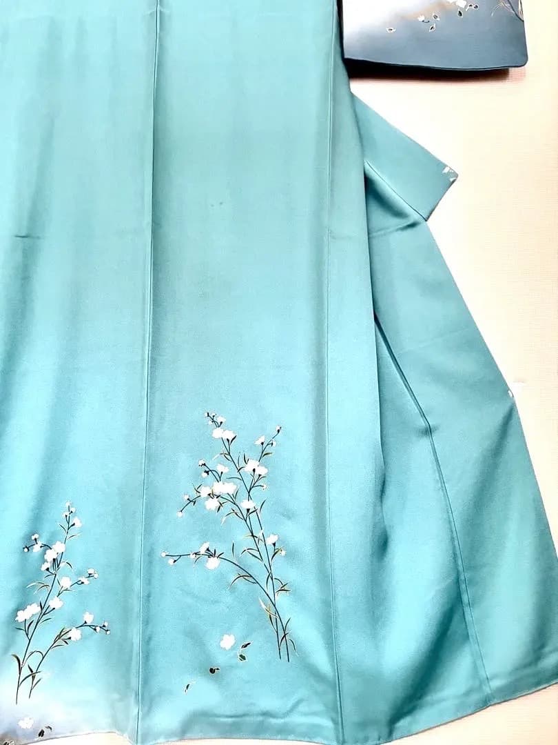 美品 正絹訪問着 落ち着いた寒色系 聡明なお色柄 祝宴 ご披露宴 ご卒業ご入学式