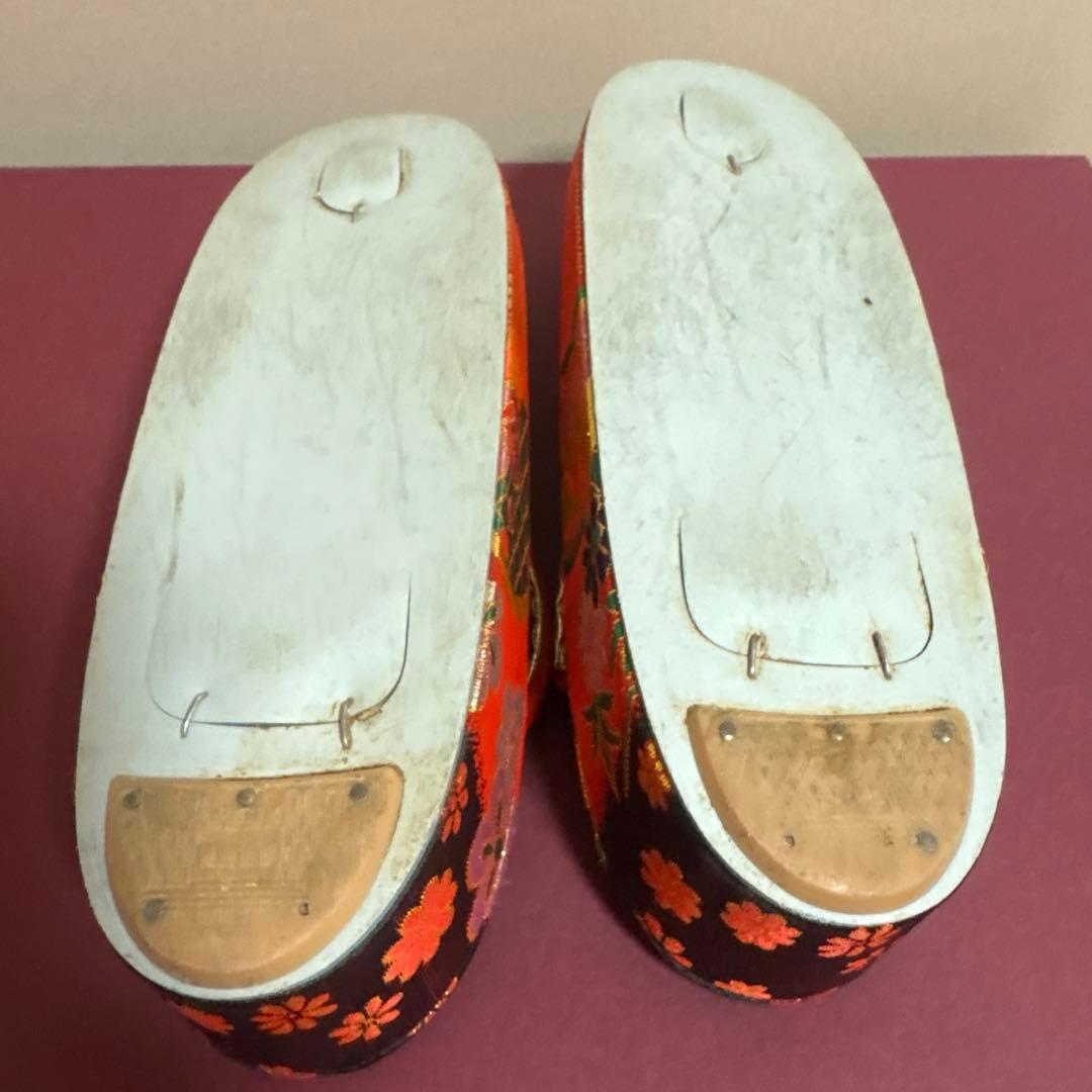 七五三用 赤色花柄草履とバッグセット