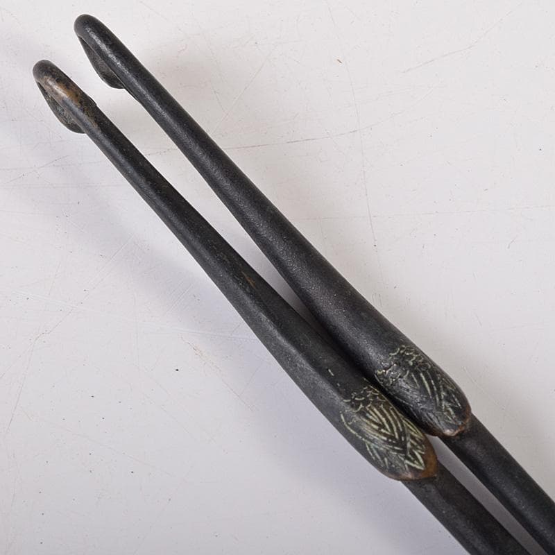 茶道具　古銅　鶴頭火箸　古鉄　銀象嵌宝珠頭火箸など　三種四組　M　R8488