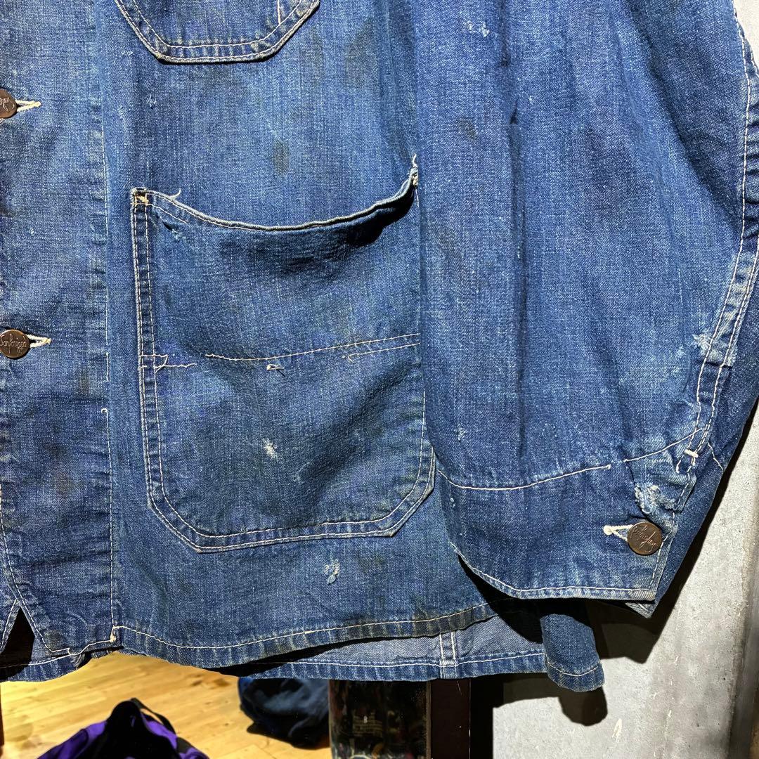 Late 40's〜 ROUND HOUSE チンスト デニム カバーオール