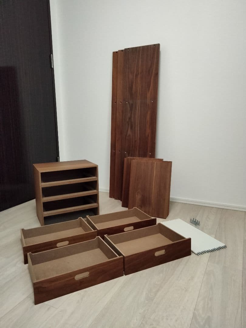 無印良品　スタッキングシェルフセット・３段✕２列　および　引出し・４段