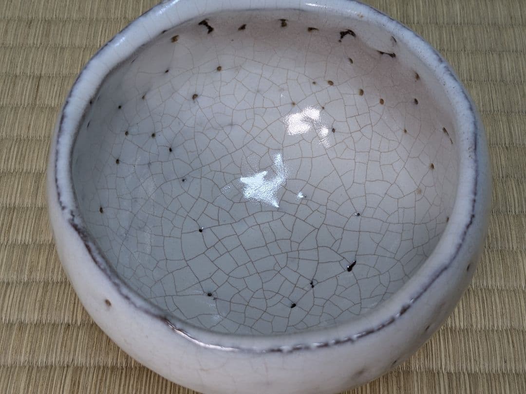 【人気作】【完品】萩刳貫茶碗　兼田昌尚　萩焼　天龍窯