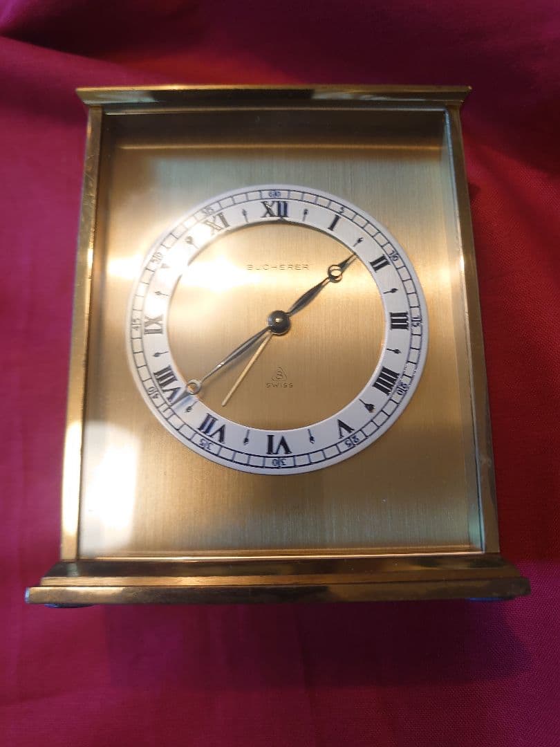 BUCHERER ブッフェラー手巻き置き時計 ゴールド 8Day目覚(稼働品)