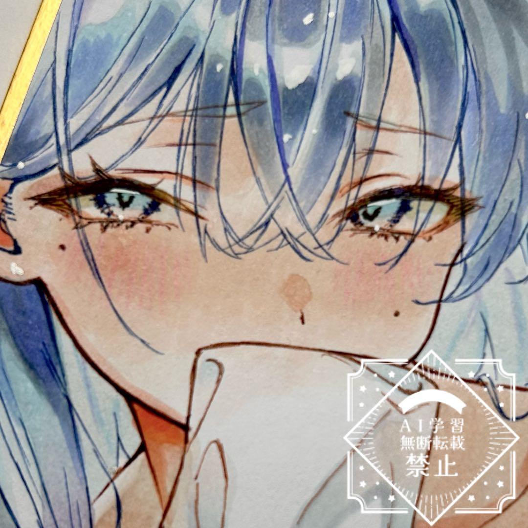 Ⅸ*様 一点物 オリジナル 色紙 手描きイラスト アナログ 女の子 創作 原画
