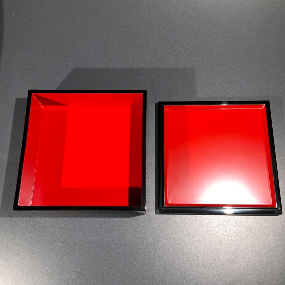 沈金蒔絵　千羽鶴　三段重　黒漆　共箱　三谷吾一　輪島　R0845て