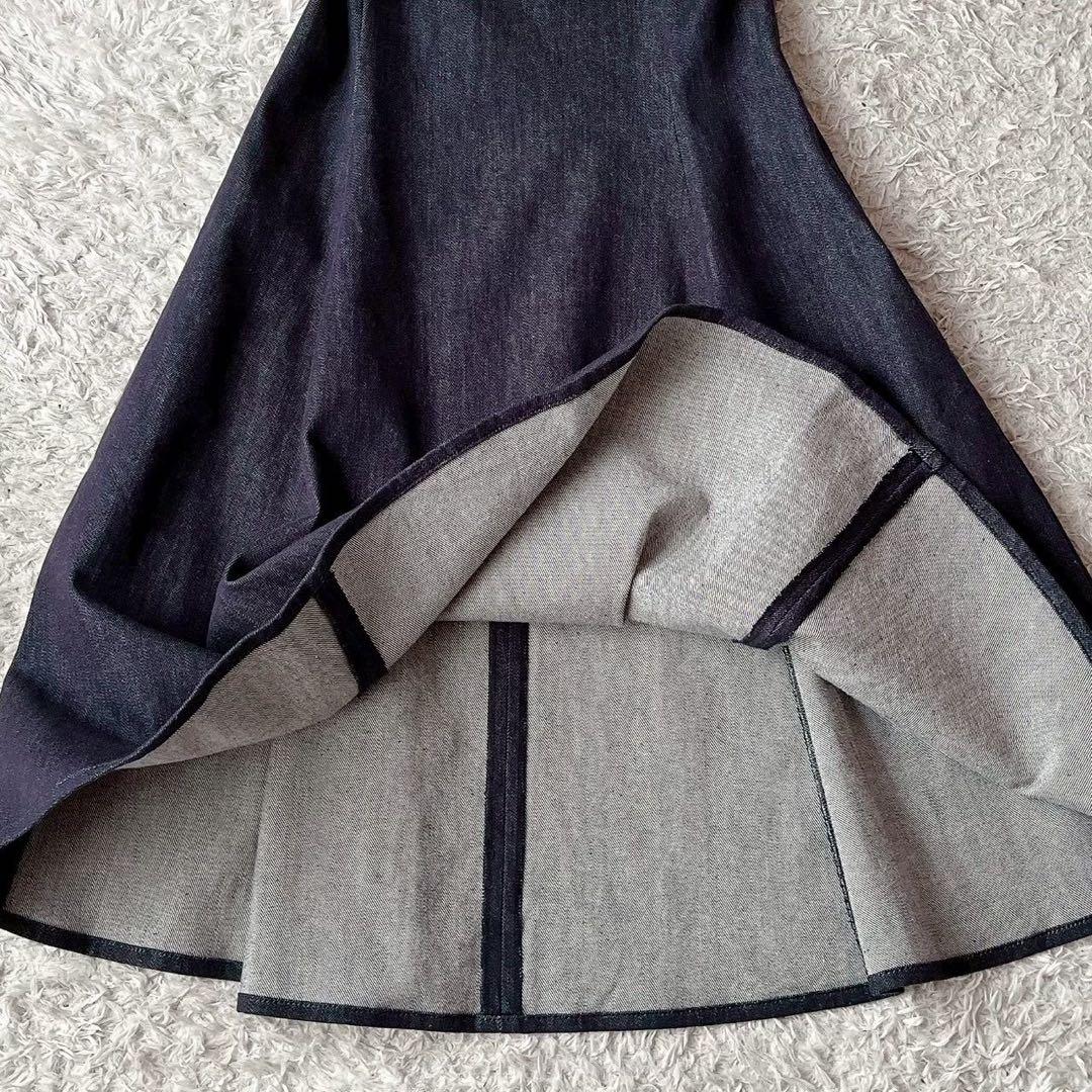 【美品】フォクシー ワンピースドレス ナルシス フレアひざ丈 デニム40