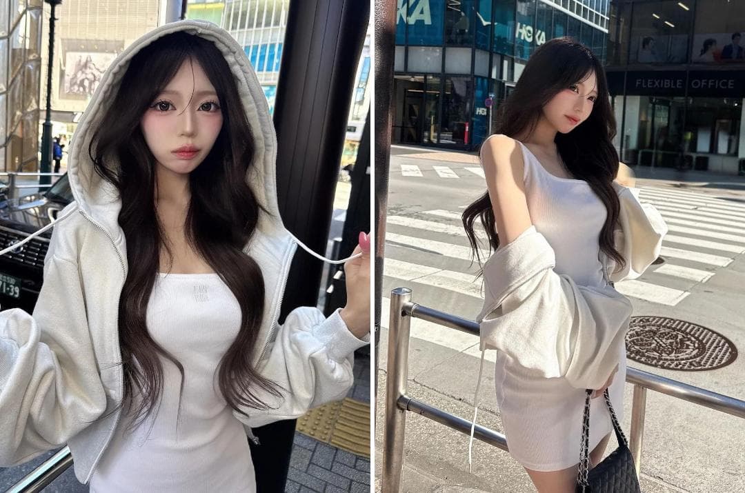 ダーリッチ darich シェイプリブカットミニワンピース ホワイト FL