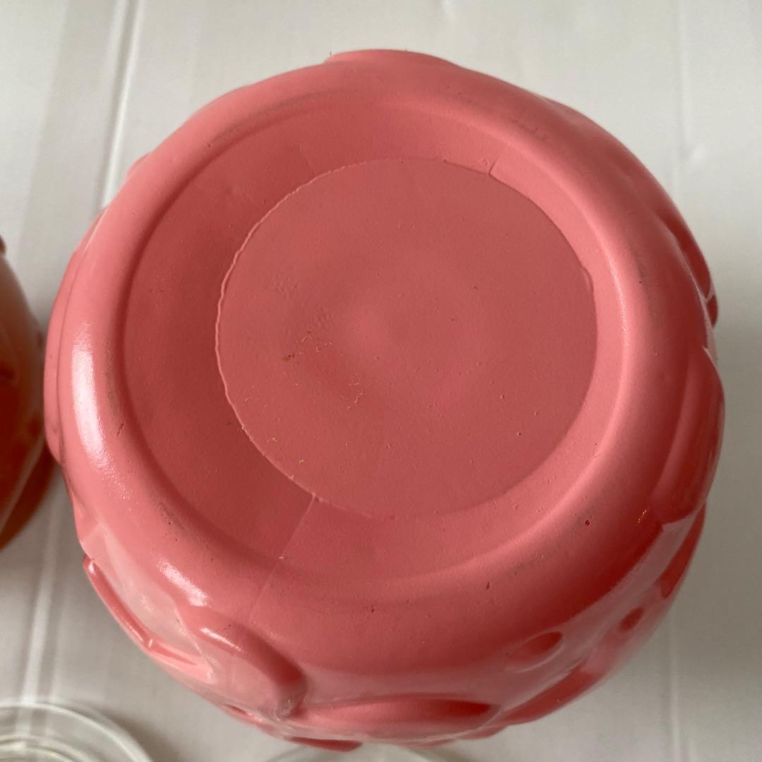 ヘーゼルアトラス　ブラウン・ピンク ガラスジャー2個セット　ヴィンテージ