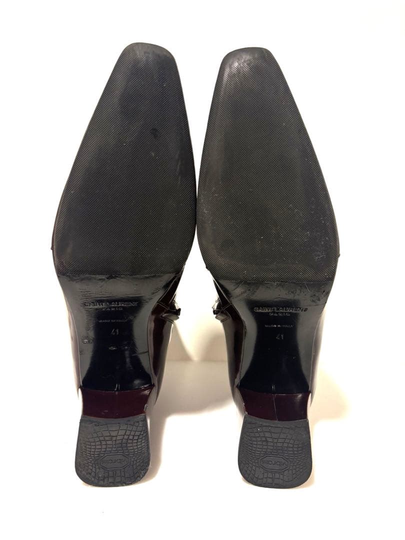 SAINT LAURENT PARIS／ヒールブーツ／サンローラン/エナメル