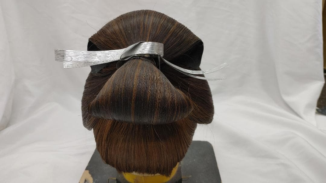 【MK20】島田 大衆演劇 かつら 鬘 ウィッグ 人毛 ケース付き