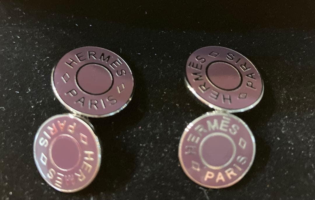 未使用 HERMES エルメス チェーン セリエ カフス ブラウン シルバー