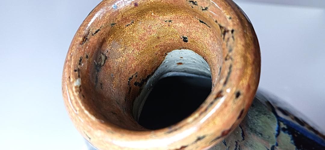 トナラ焼　フォークアート　民族　花瓶　フラワーベース　メキシコ