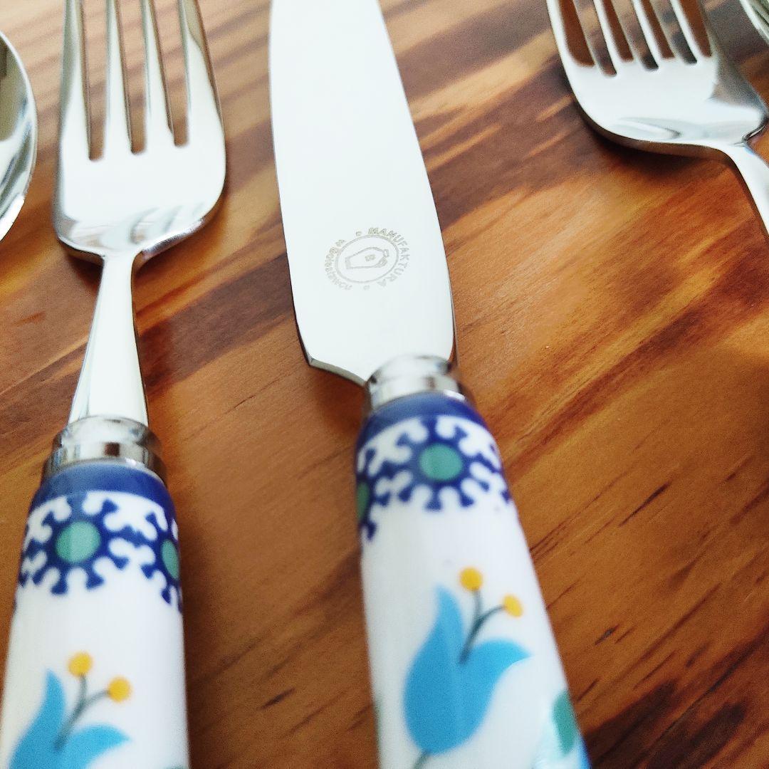 新品　ポーランド食器　カトラリー➁　チューリップ　スプーンナイフフォーク3本