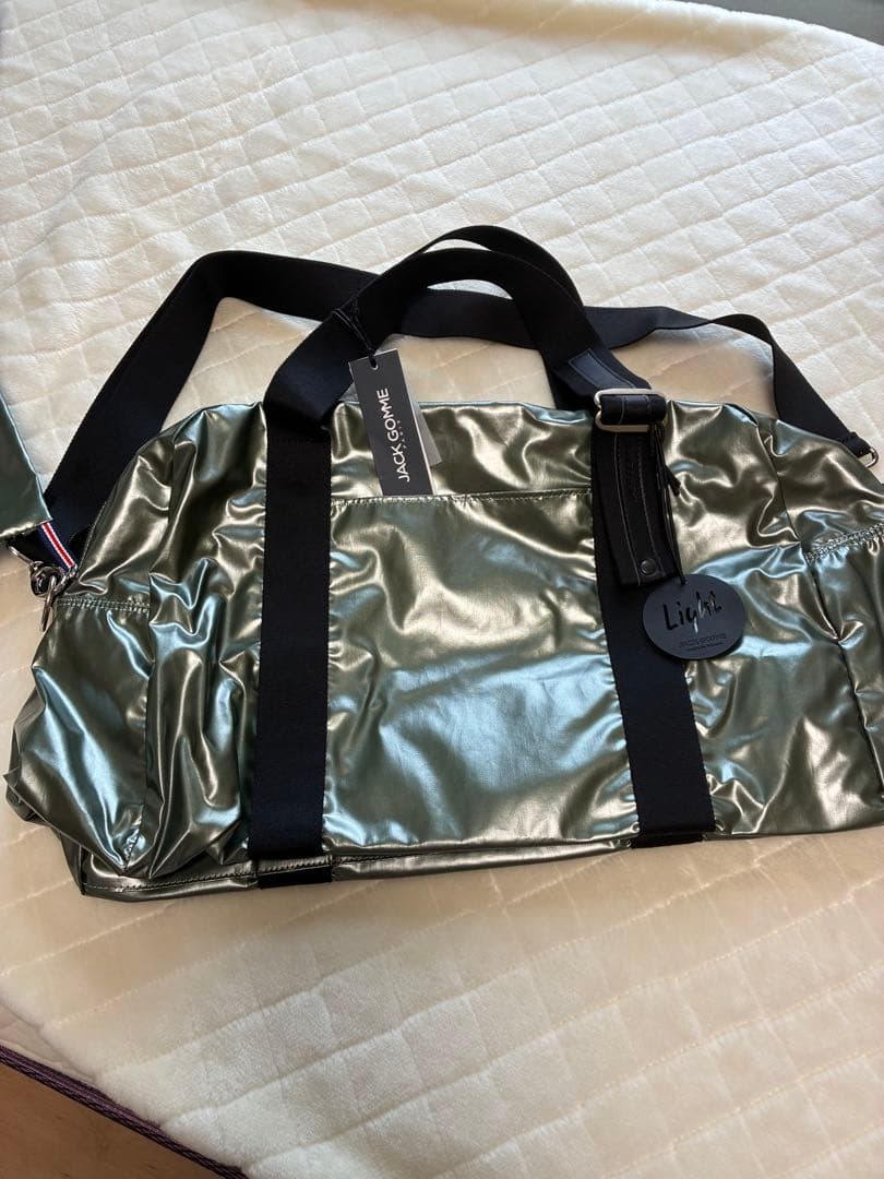 JACK GOMME メタリックグリーン ボストンバッグ