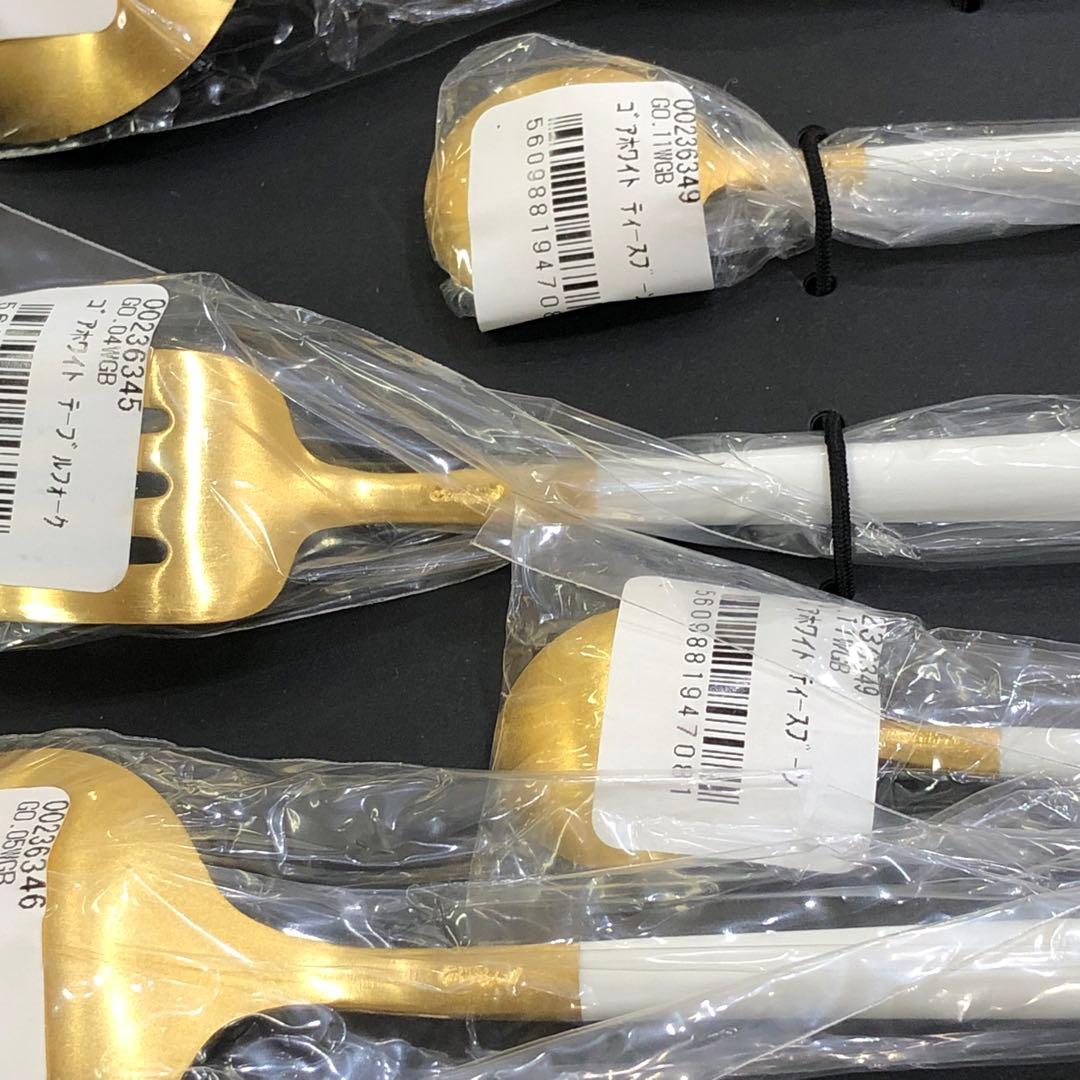 【352】クチポール ゴア カトラリー６点 ペアセット ホワイト ゴールド 新品