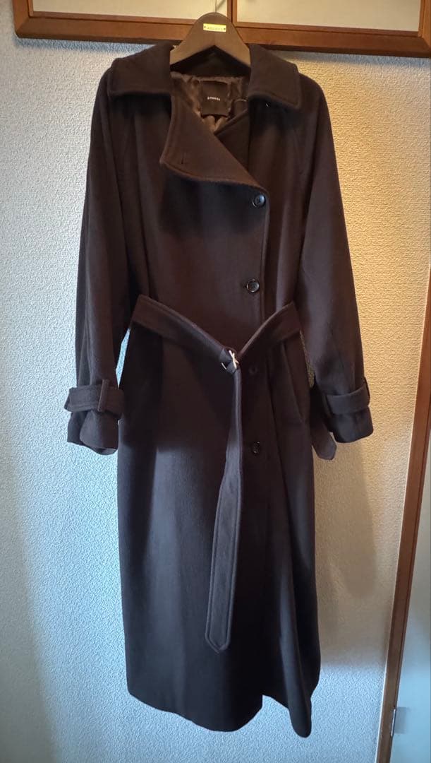 anuans ウールトレンチコート　BROWN M