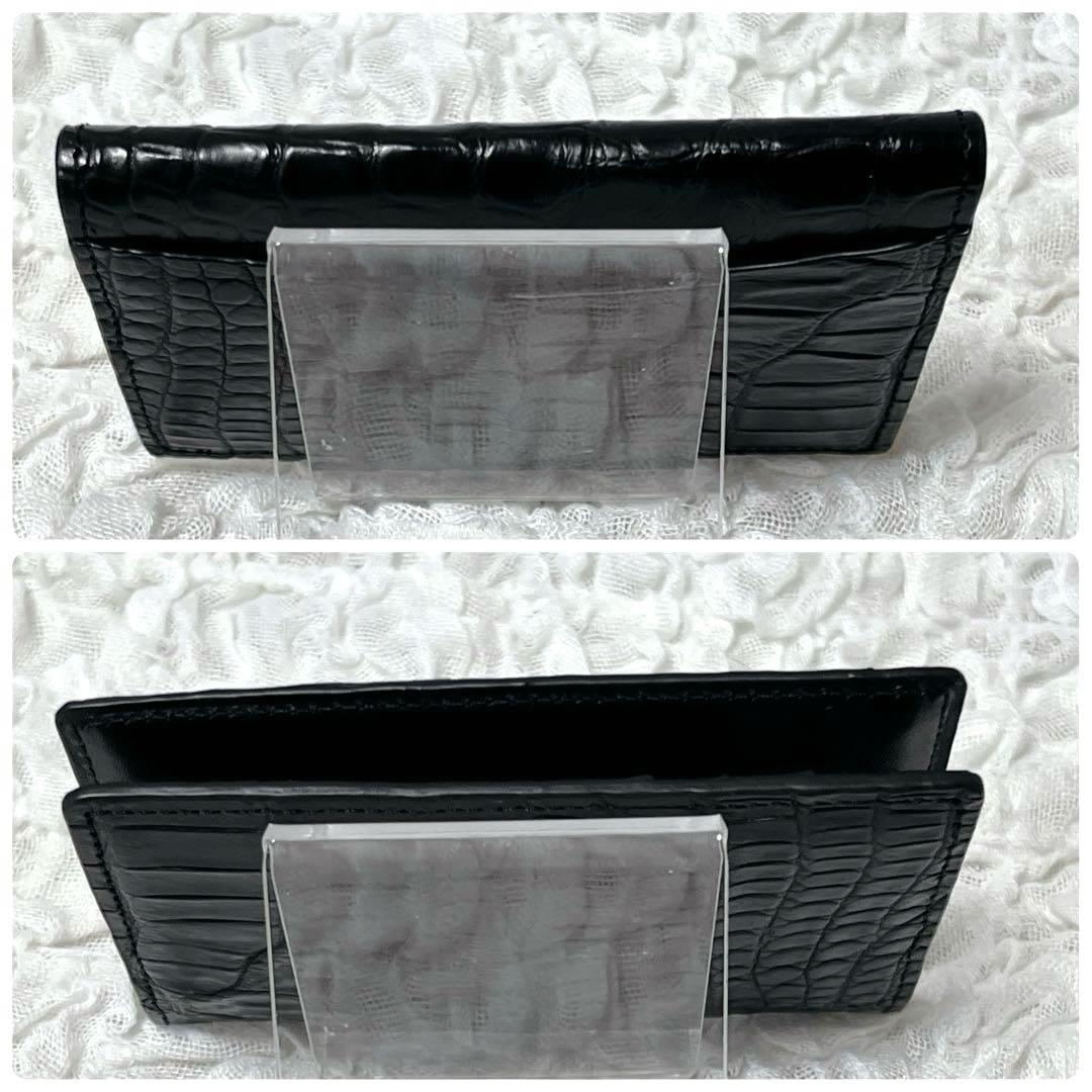 未使用✨希少✨クロコ　ヘンローン社製　最高級　シャイニー　名刺入れ　パスケース