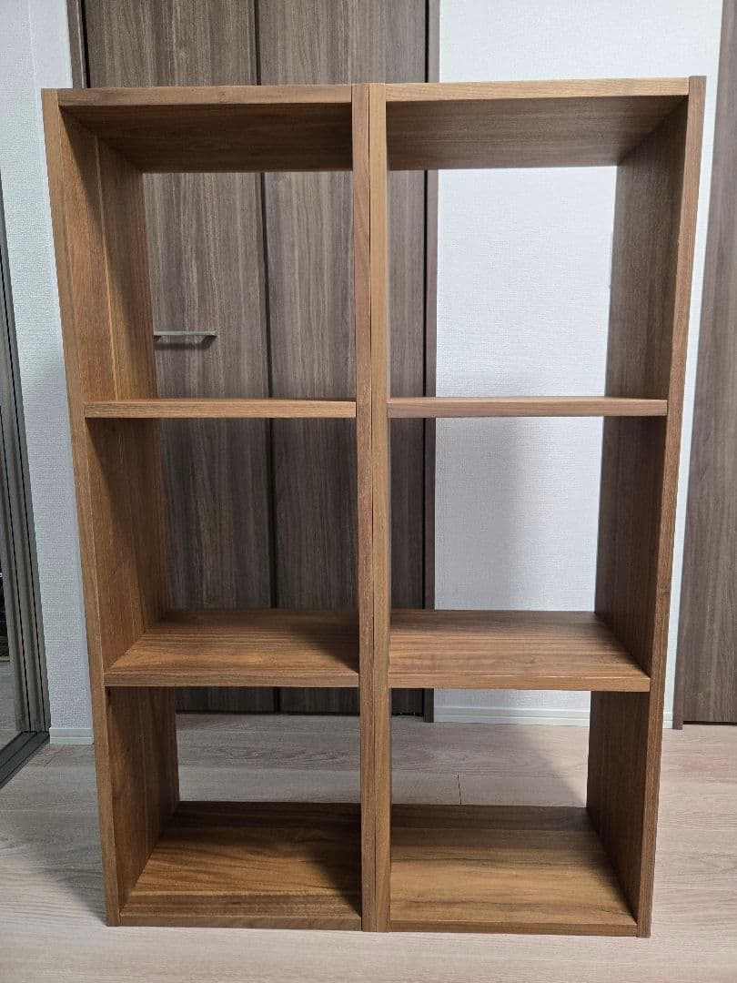 無印良品 スタッキングシェルフ3段×2列＋3段用側板(天板仕様穴非貫通タイプ)