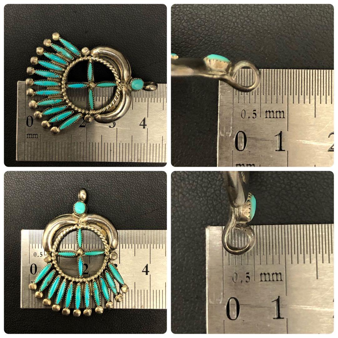 C070203)R. Gchachu Zuni シルバー ターコイズ ペンダント