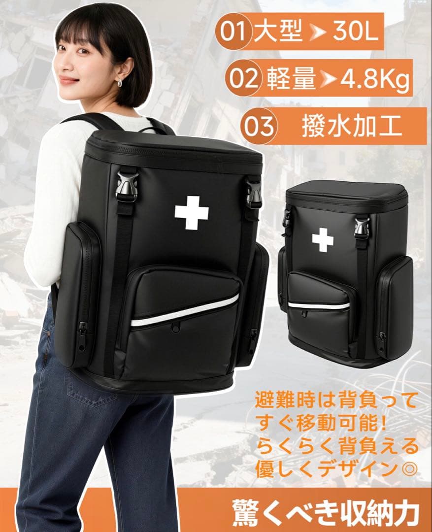 防災士監修｜防災セット 1人用 26種類 47点 5年保証 避難リュック