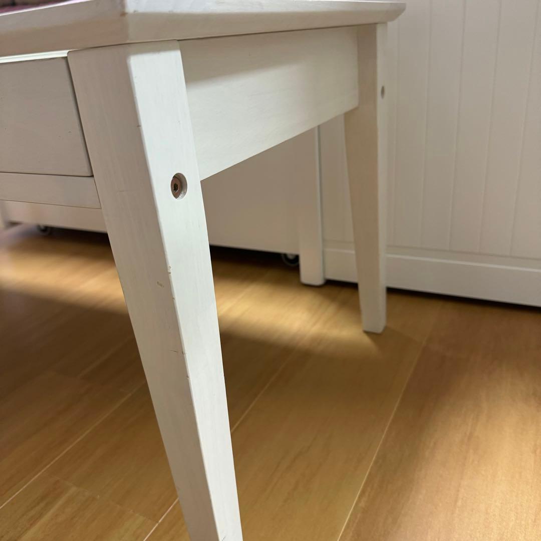 値下げ‼【美品】ガラステーブル　アイボリー　アクセサリー収納