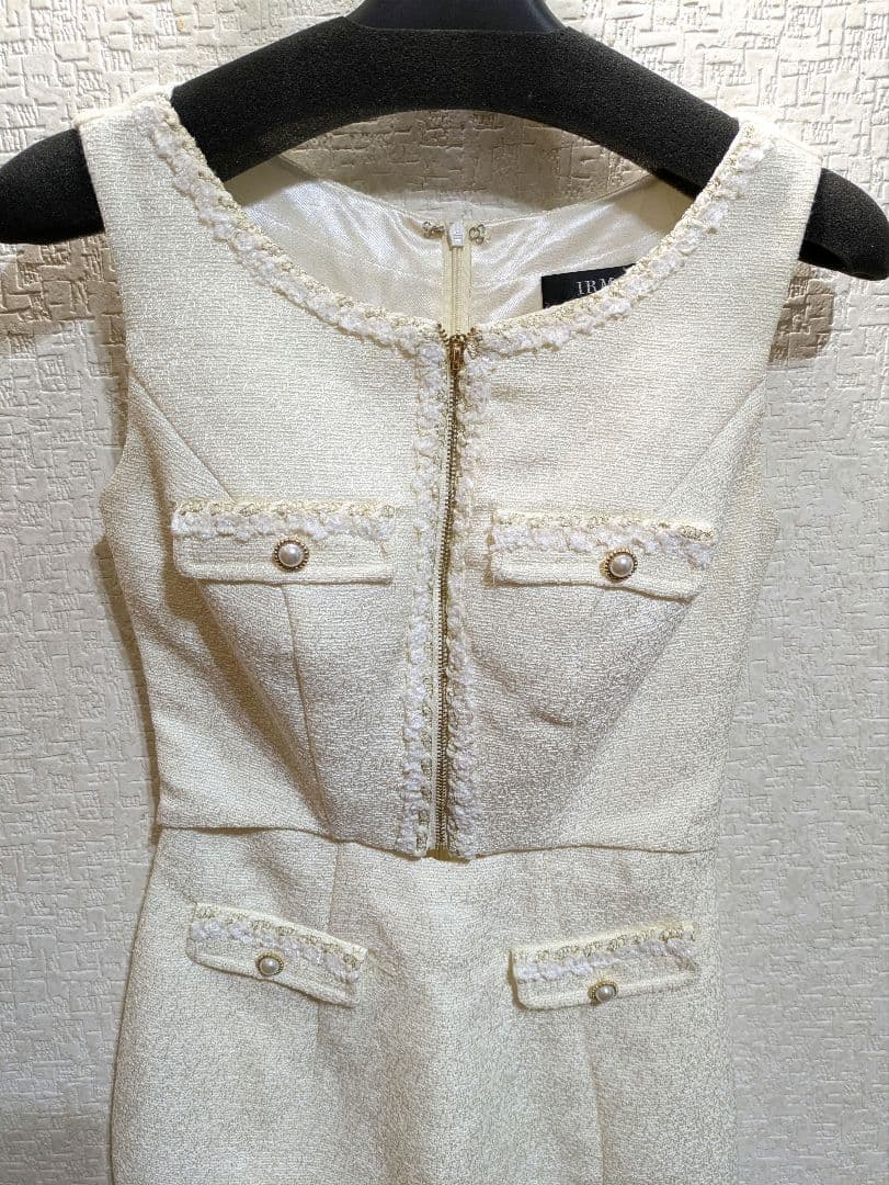 IRMAキャバドレス　アイボリー ノースリーブミニワンピース XSサイズ