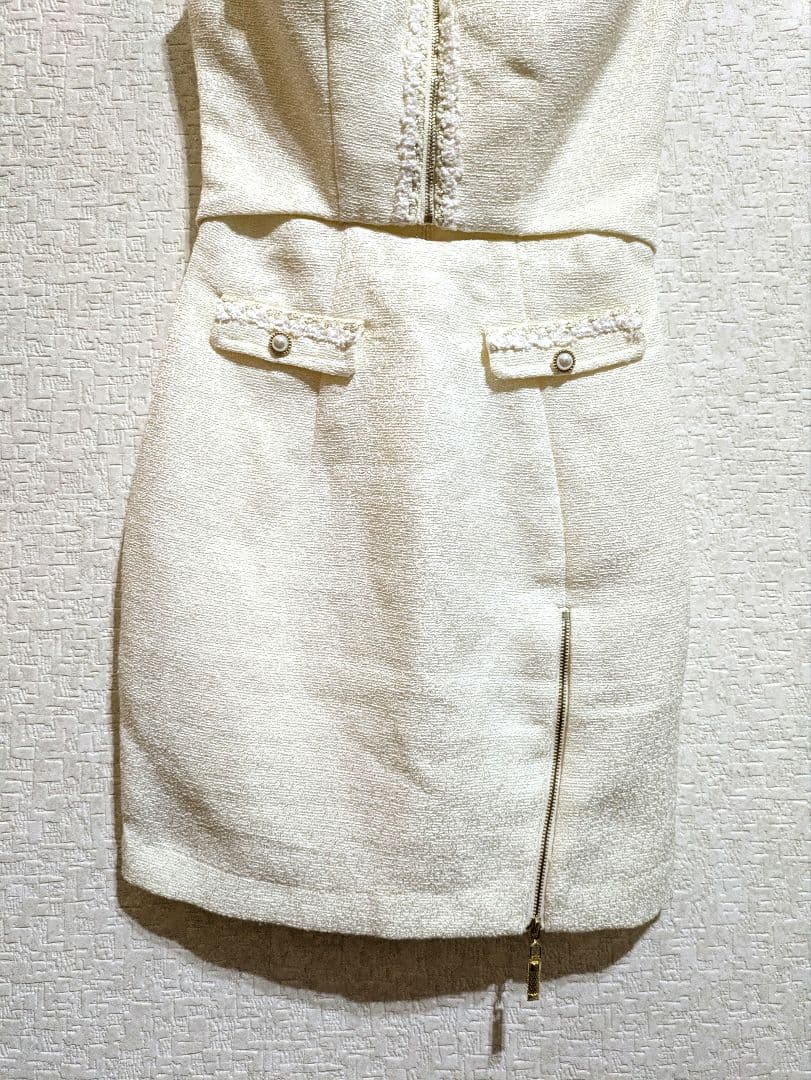 IRMAキャバドレス　アイボリー ノースリーブミニワンピース XSサイズ