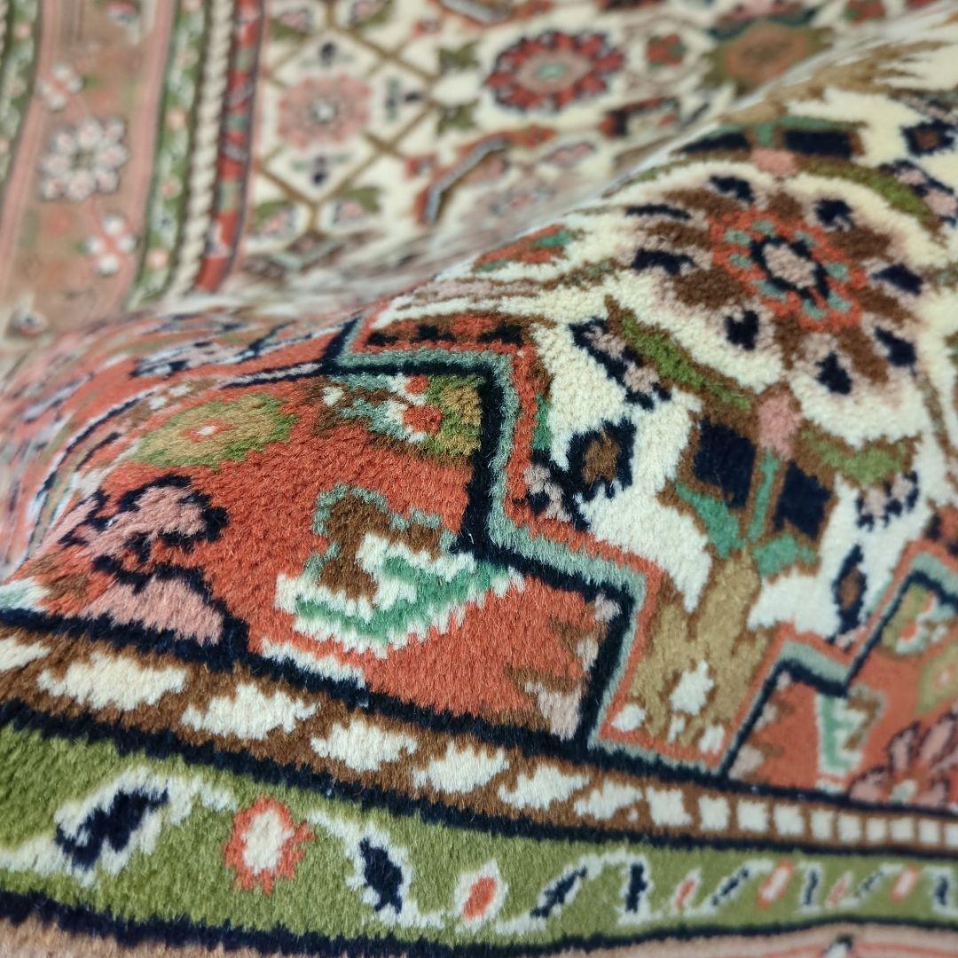 ヴィンテージラグ　インド　手織り絨毯　ハンドメイド　ウール　コットン